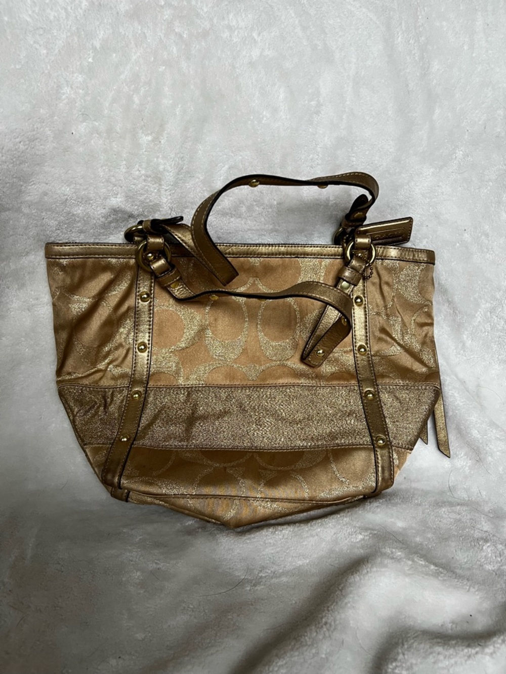 Coach Metallic Gold Signature Tote